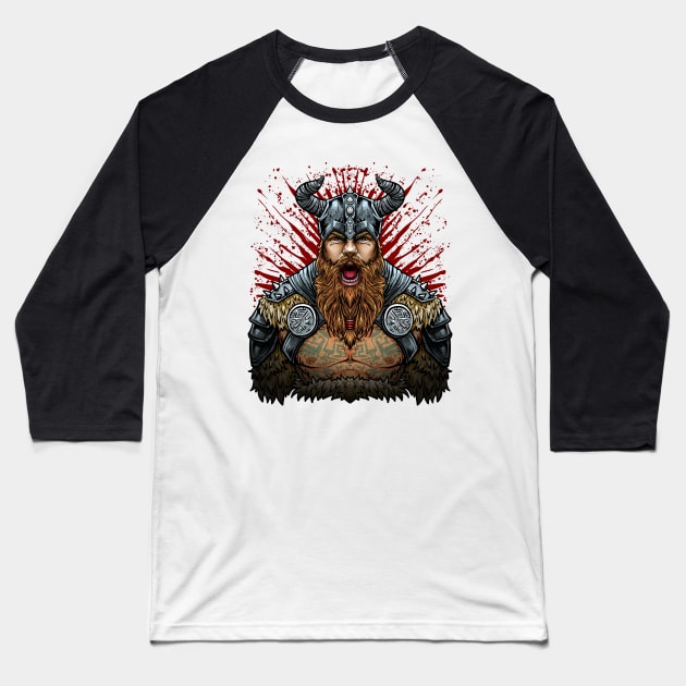 Viking Battle Cry Baseball T-Shirt by AngelFlame